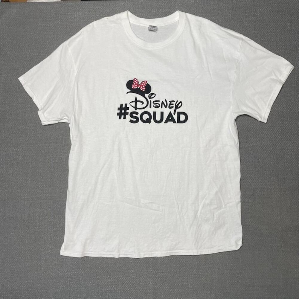 Gildan Heavyweight Women's White XL Disney #Squad Minnie Ears T-shirt